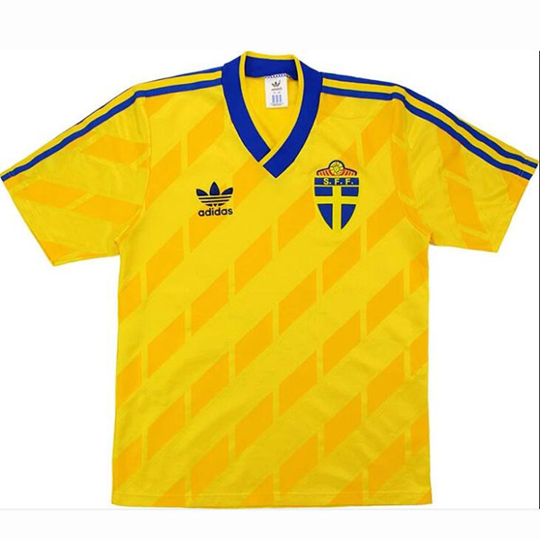 Sweden home retro jersey soccer uniform men's first football tops shirt 1988-1991
